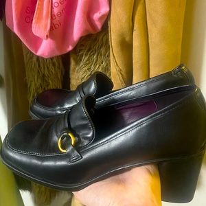 Vintage Black Leather Classy Loafers